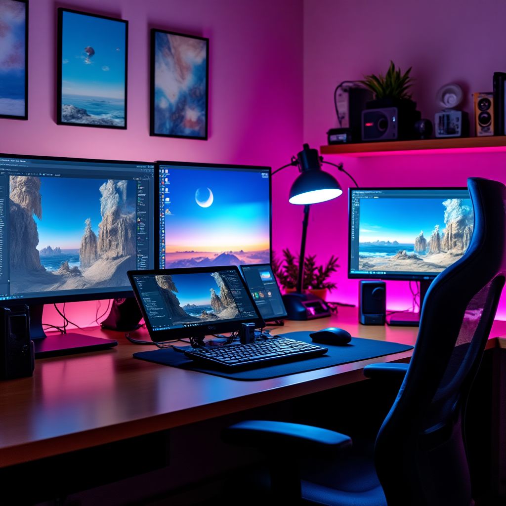 3D animasyon stüdyosu high-end workstationlarla donatılmış